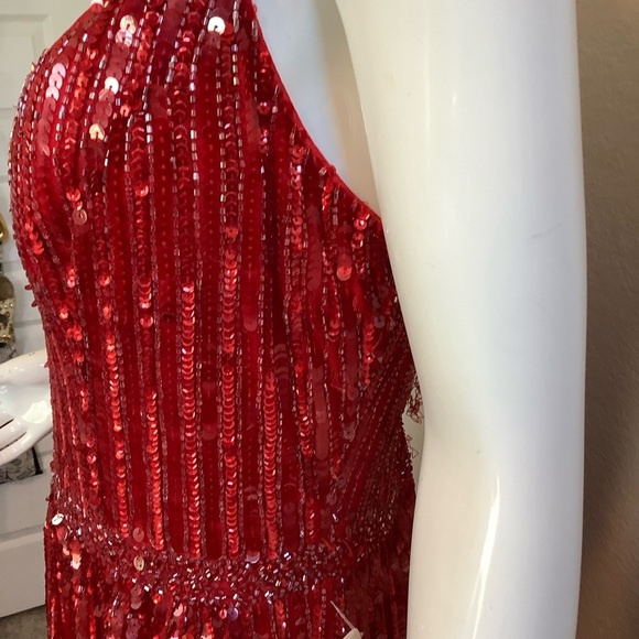 Mac Duggal 4961D Red Sequin Evening Gown - Picture 12 of 12